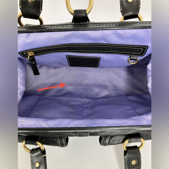 COACH Black #3569 Braided Leather Satchel Bag - Picture 14 of 16